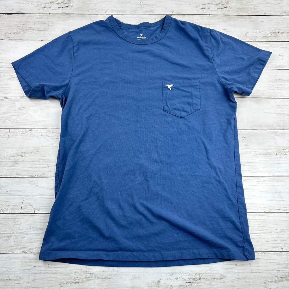 Birddogs Shirt Mens Large Blue Pocket Tee Fitness Outdoor T Shirt Short Sleeve